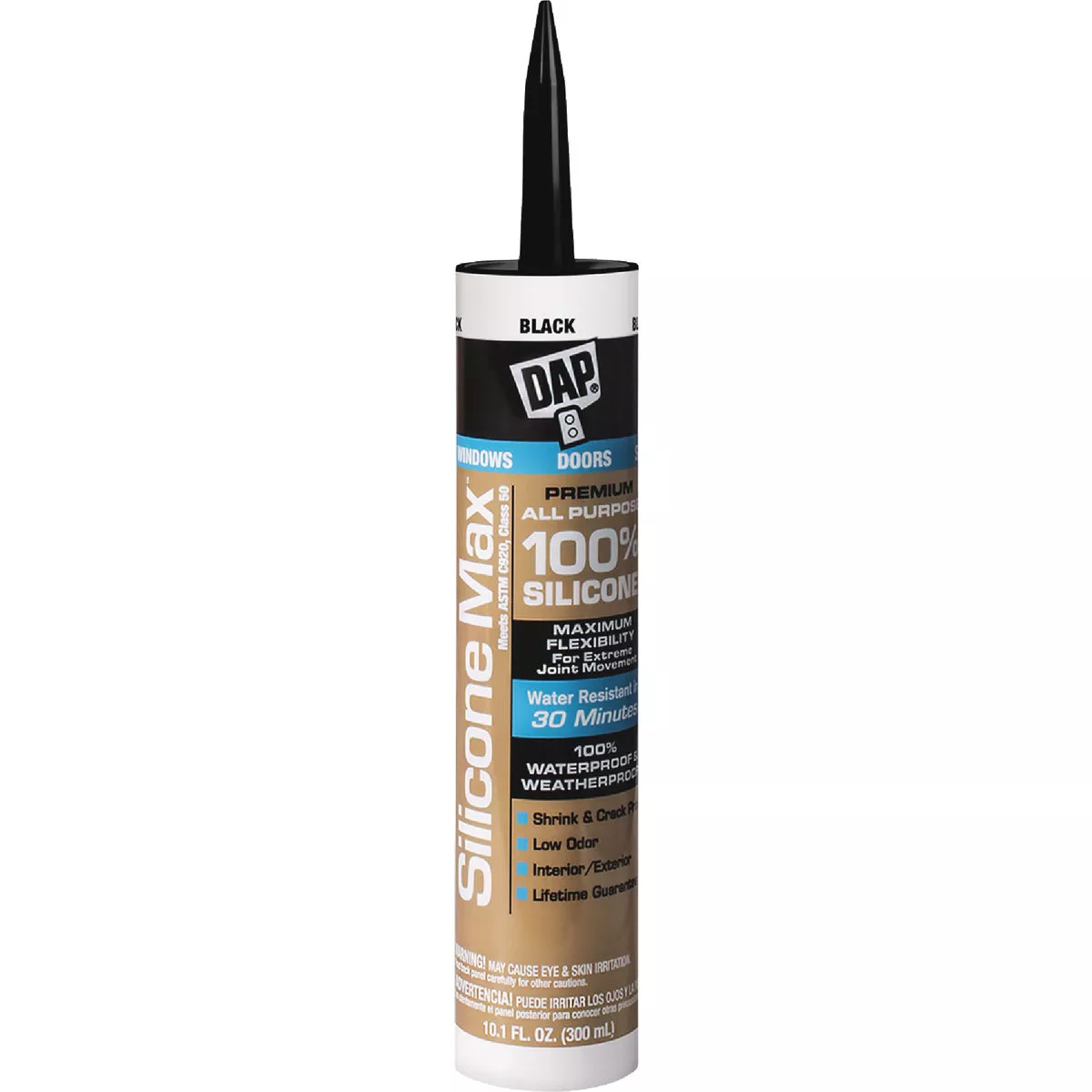 DAP Silicone Max 10 Oz. Black Premium All Purpose 100% Silicone Sealant