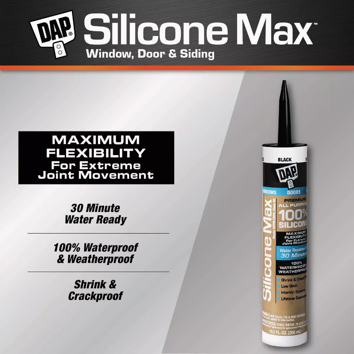 DAP Silicone Max 10 Oz. Black Premium All Purpose 100% Silicone Sealant - photo 3
