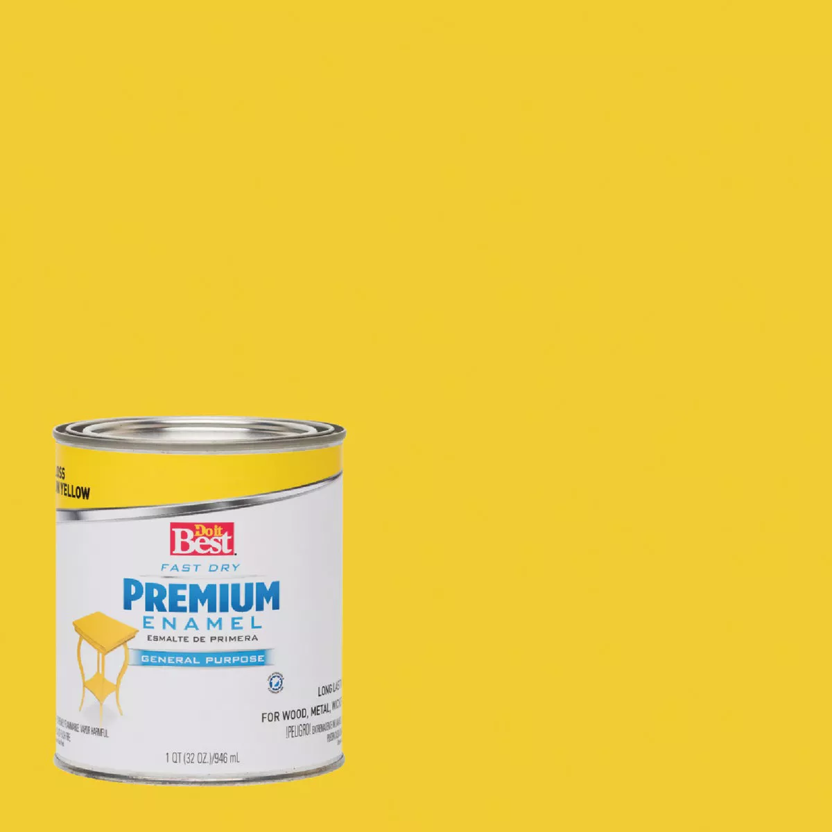 Do it Best Fast Dry Acrylic Latex Gloss Premium Enamel, Sun Yellow, 1 Qt.