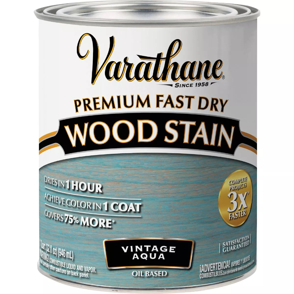 Varathane Fast Dry Vintage Aqua Urethane Modified Alkyd Interior Wood Stain, 1 Qt. - photo 2