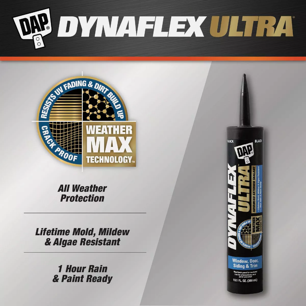 Dap Dynaflex Ultra 10.1 Oz. Black Advanced Exterior Sealant for Window, Door & Siding - photo 2