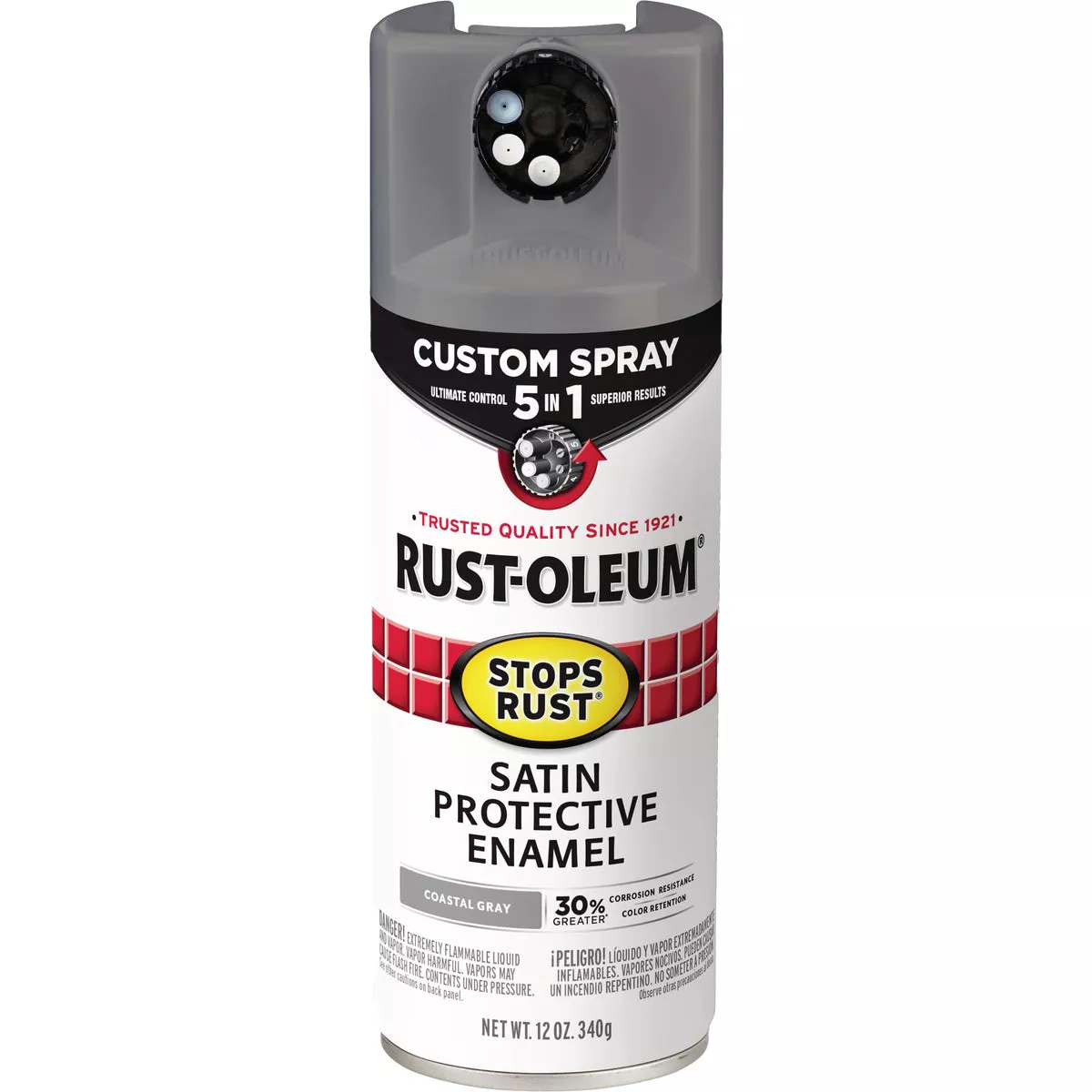 Rust-Oleum Stops Rust 12 Oz. Custom Spray 5 in 1 Satin Spray Paint, Coastal Gray - photo 6