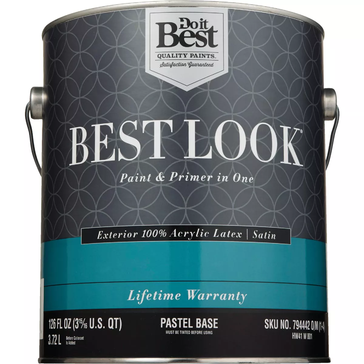 Best Look 100% Acrylic Latex Premium Paint & Primer In One Satin Exterior House Paint, Pastel Base, 1 Gal. - photo 2