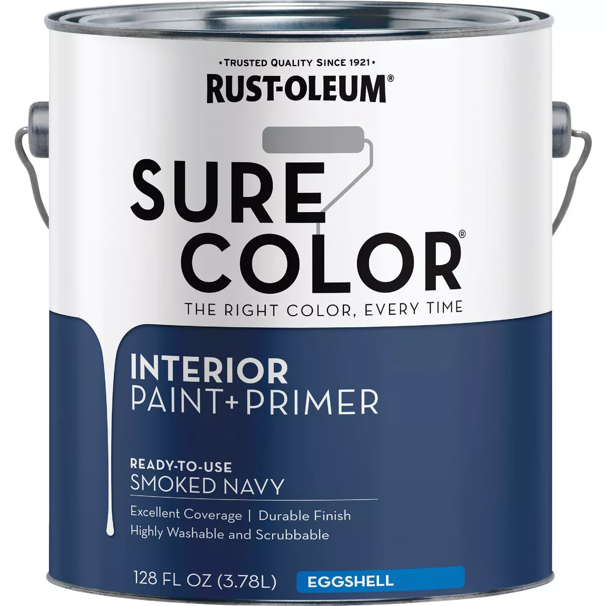 Rust-Oleum Sure Color Eggshell Smoked Navy Interior Wall Paint and Primer, Gallon