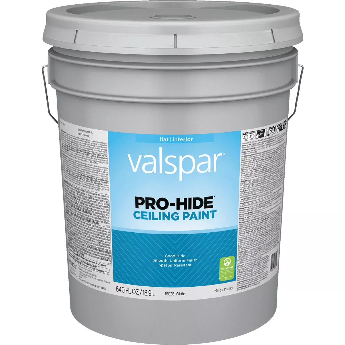 Valspar Pro Hide Ceiling Paint, White, 5 Gal.