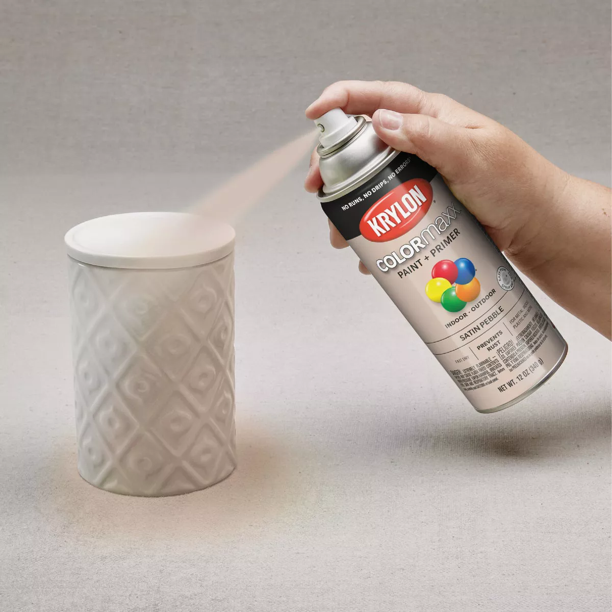 Krylon ColorMaxx 12 Oz. Satin Spray Paint, Pebble - photo 4