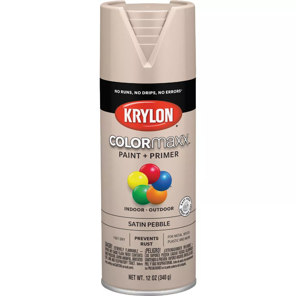 Krylon ColorMaxx 12 Oz. Satin Spray Paint, Pebble - photo 5