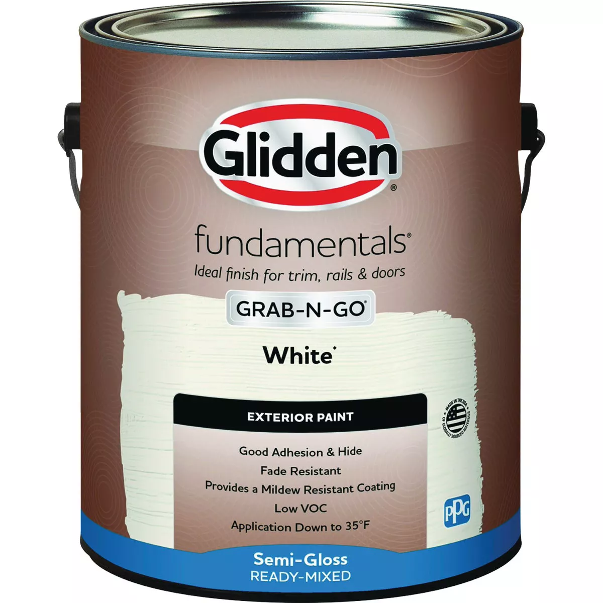 Glidden Fundamentals Exterior Grab-N-Go White Semi Gloss Gallon