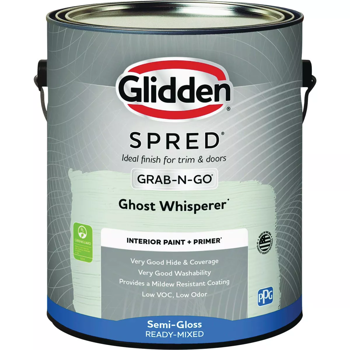 Glidden Spred Interior Grab-N-Go Paint + Primer Semi-Gloss Paint, Ghost Whisperer, 1 Gal. - photo 2
