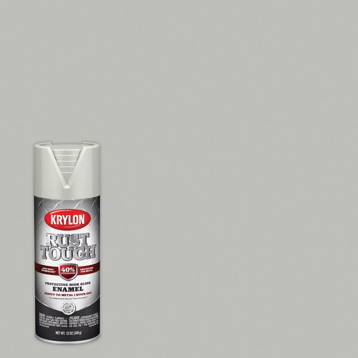 Krylon Rust Tough 12 Oz. Gloss Alkyd Enamel Spray Paint, Light Gray