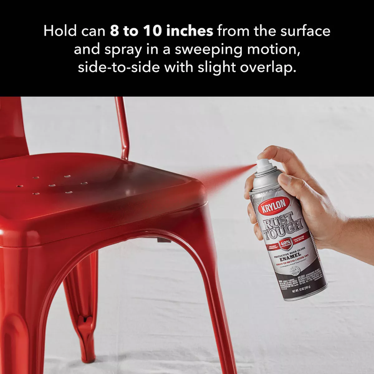 Krylon Rust Tough 12 Oz. Gloss Alkyd Enamel Spray Paint, Light Gray - photo 6