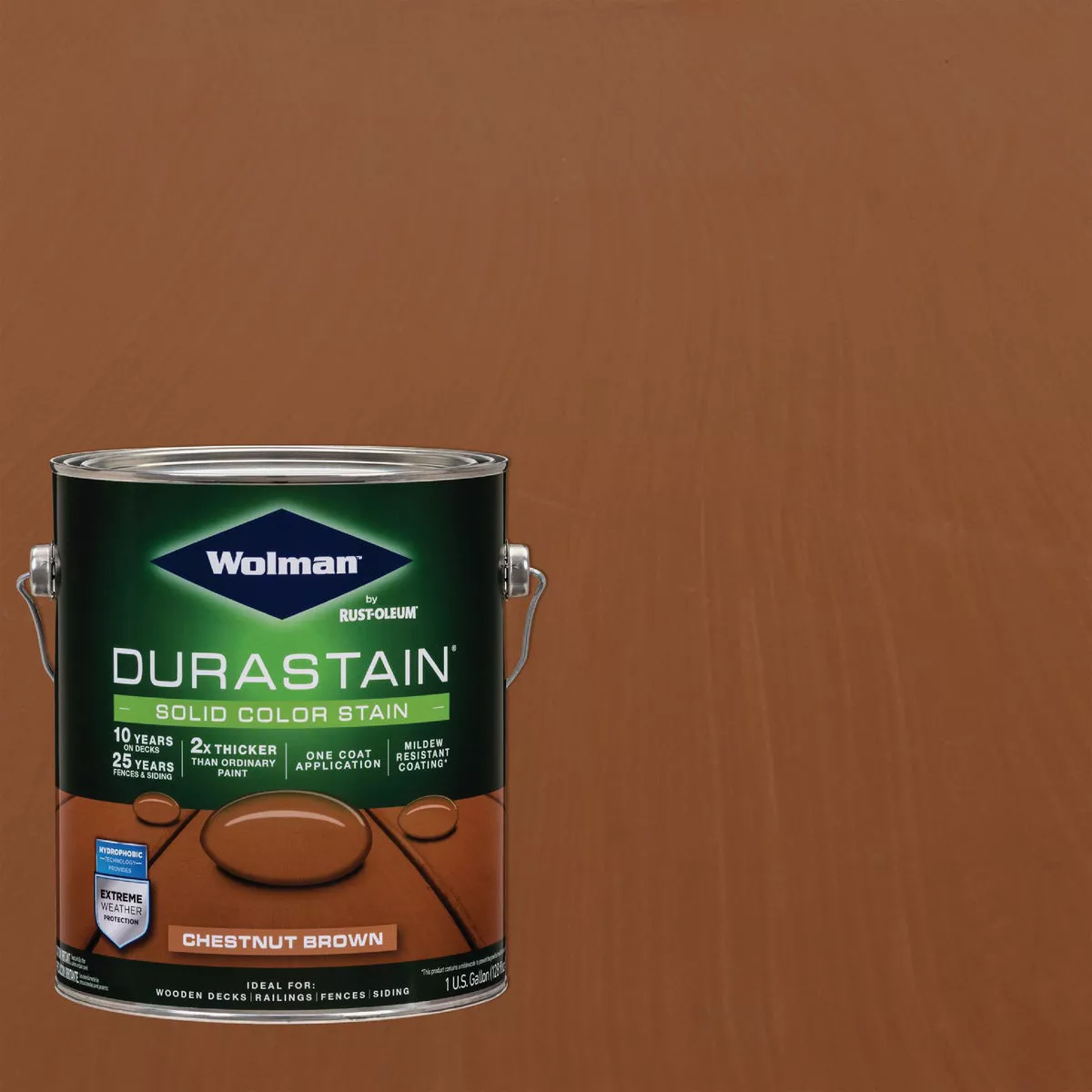 Wolman DuraStain One Coat Solid Color Exterior Stain, Chestnut Brown 1 Gal.