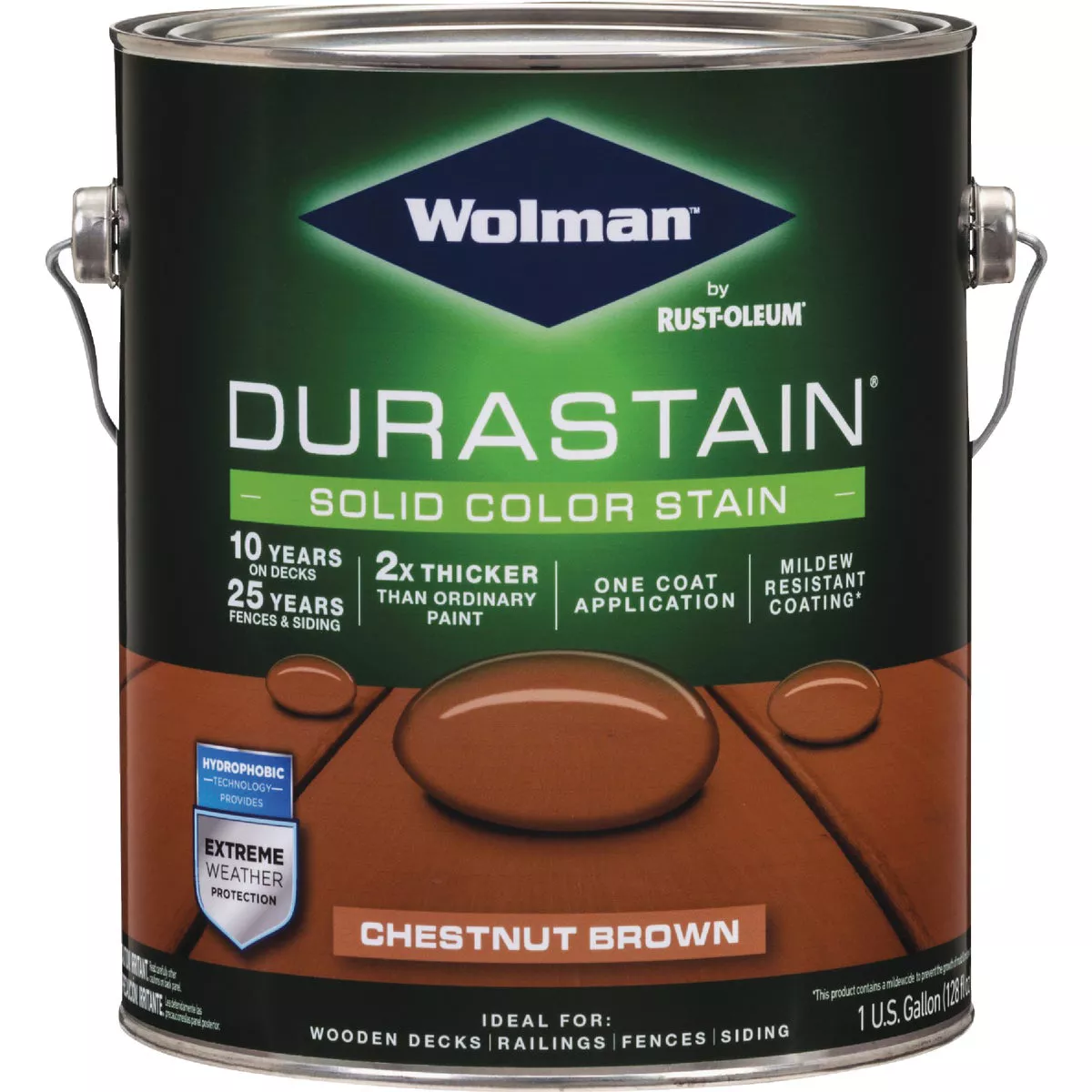 Wolman DuraStain One Coat Solid Color Exterior Stain, Chestnut Brown 1 Gal. - photo 2