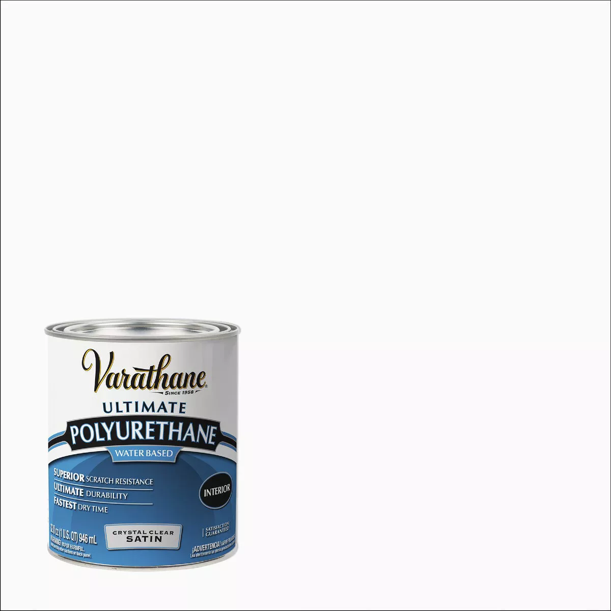 Varathane Satin Low Odor Water Based Interior Polyurethane, 1Qt.