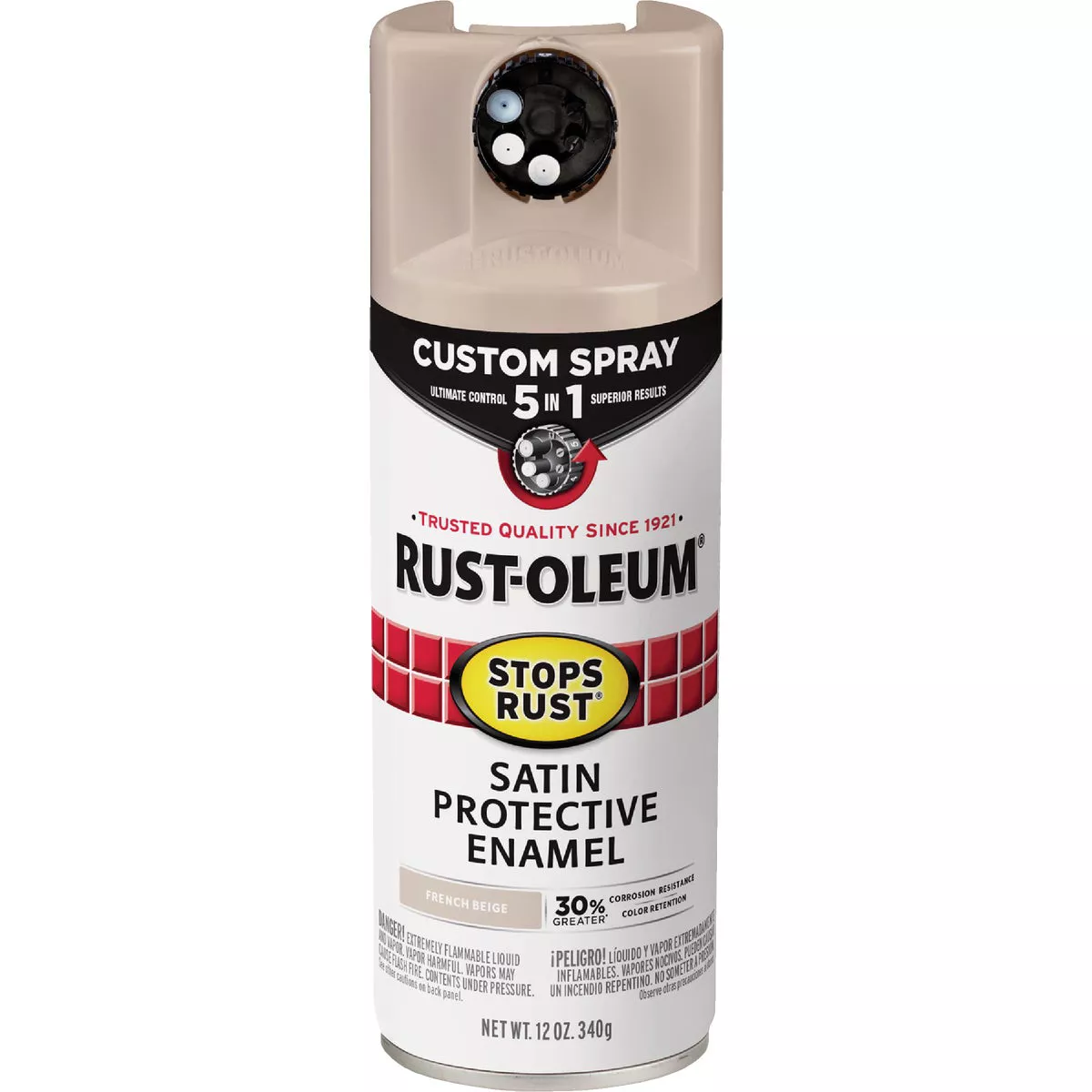 Rust-Oleum Stops Rust 12 Oz. Custom Spray 5 in 1 Satin Spray Paint, French Beige - photo 2