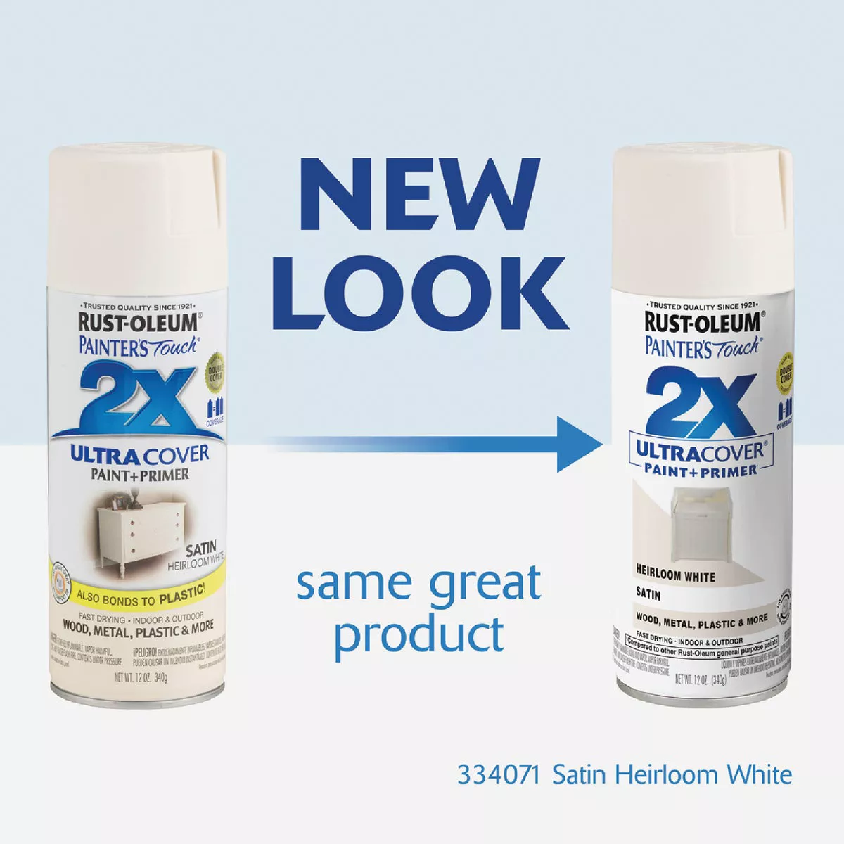 Rust-Oleum Painter's Touch 2X Ultra Cover 12 Oz. Satin Paint + Primer Spray Paint, Heirloom White - photo 4