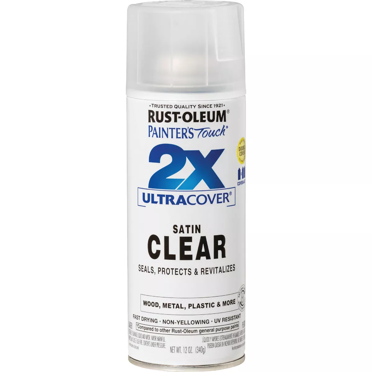 Rust-Oleum Painter's Touch 2X Ultra Cover Clear 12 Oz. Satin Finish Spray Paint, Clear - photo 7