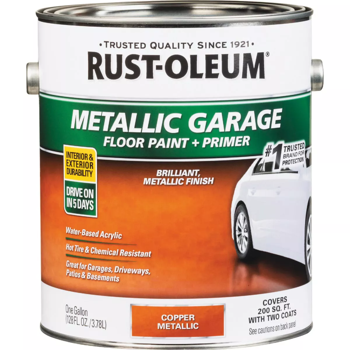 Rust-Oleum Metallic Garage Floor Paint + Primer, 1 Gal., Copper - photo 2