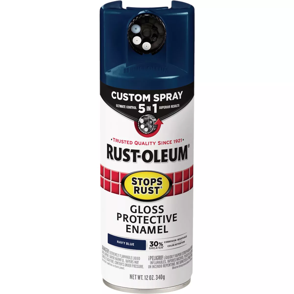 Rust-Oleum Stops Rust 12 Oz. Custom Spray 5 in 1 Gloss Spray Paint, Navy Blue - photo 2
