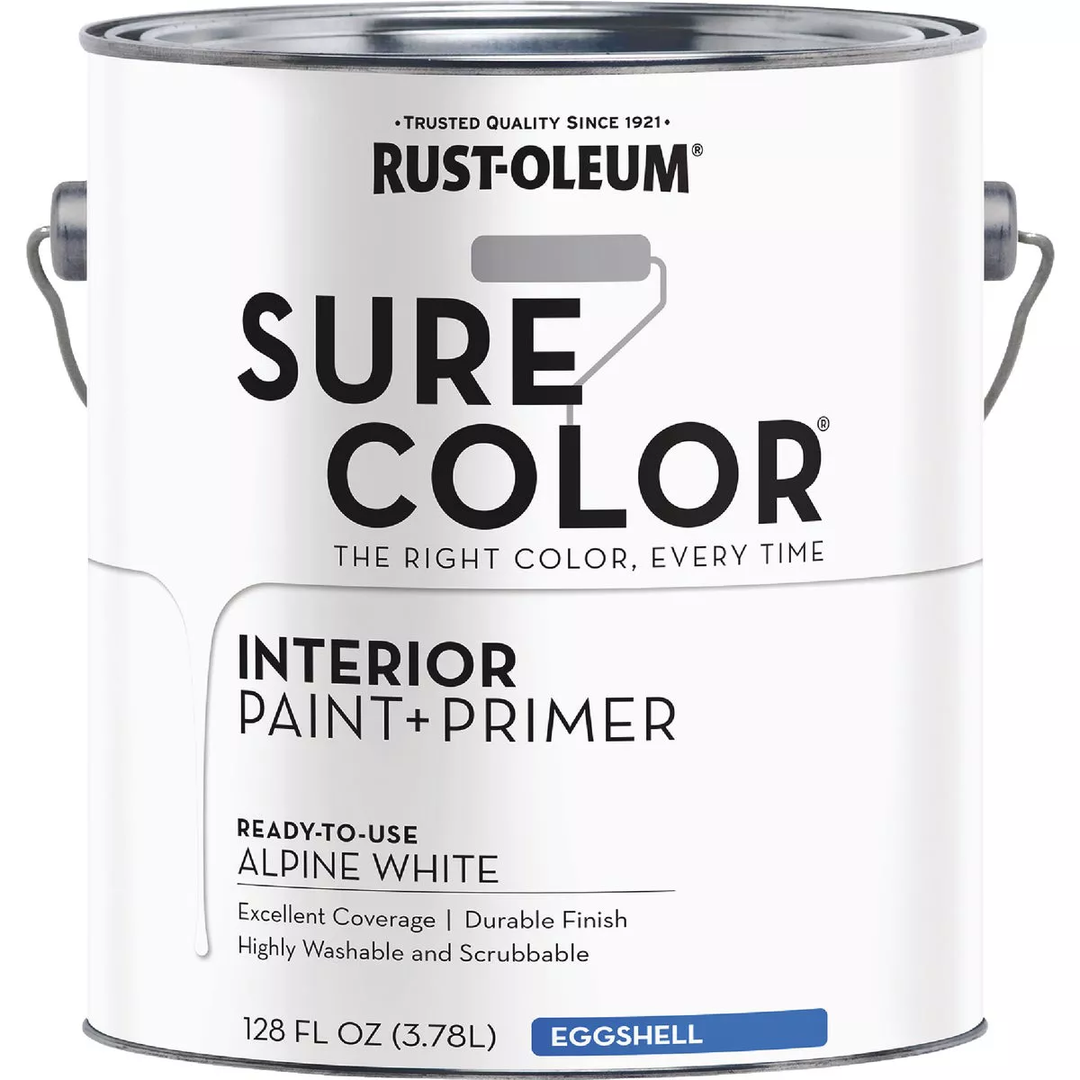 Rust-Oleum Sure Color Eggshell Alpine White Interior Wall Paint and Primer, Gallon