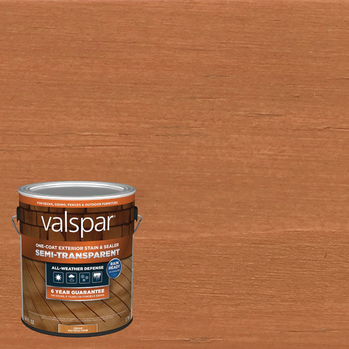 Valspar Semi Transparent Deck Stain, Cedar Natural Tone, 1 Gal. Do it
