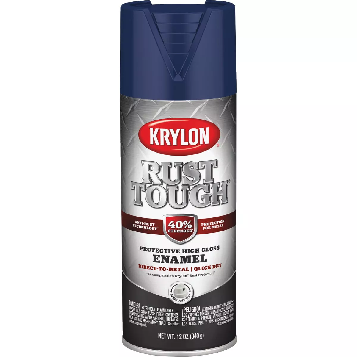 Krylon Rust Tough 12 Oz. Gloss Alkyd Enamel Spray Paint, Navy Blue