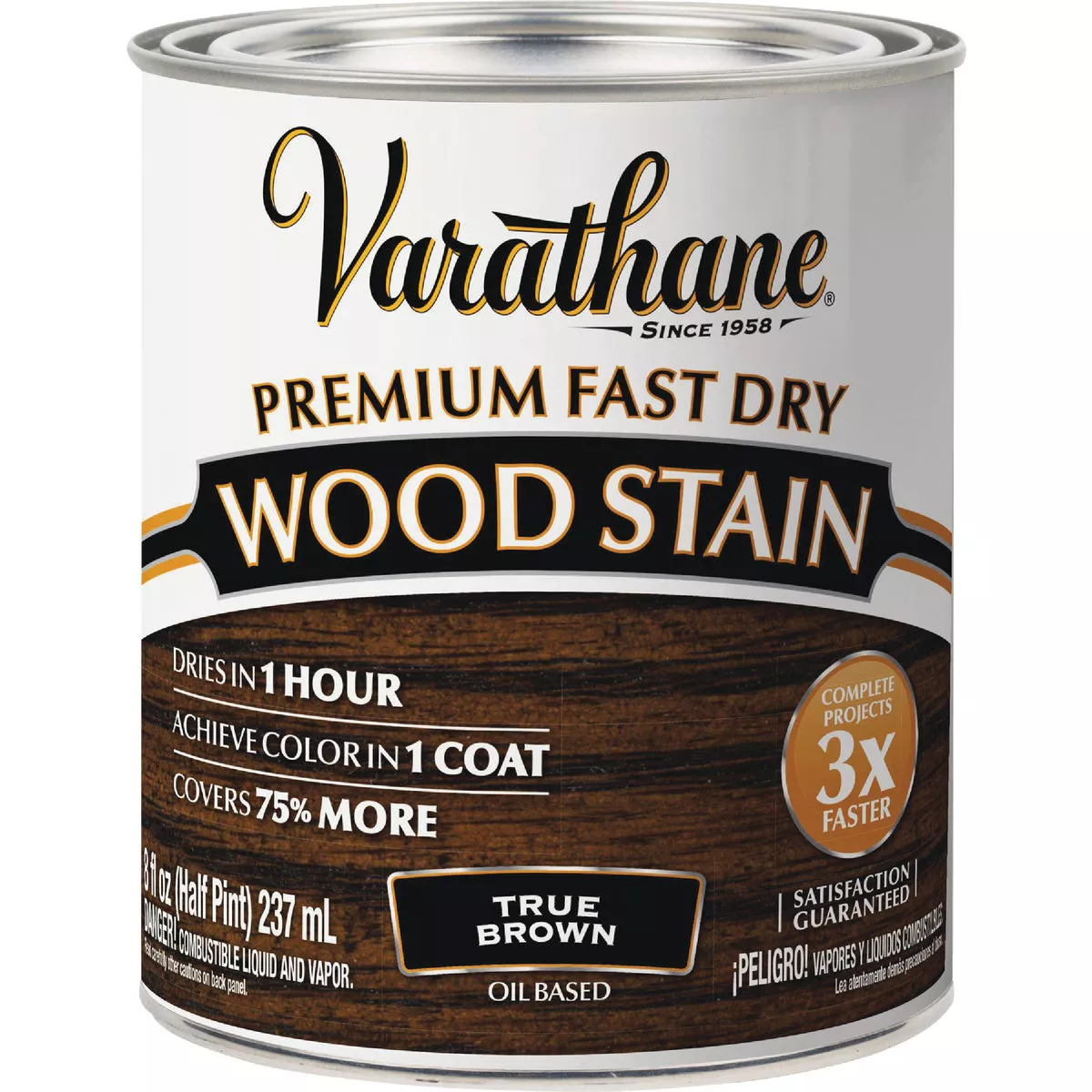 Varathane Fast Dry True Brown Urethane Modified Alkyd Interior Wood Stain, 1/2 Pt. - photo 2