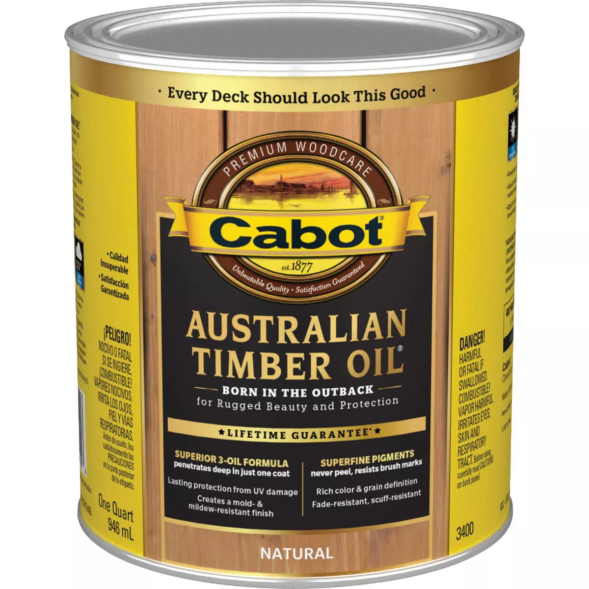 Cabot Australian Timber Oil, Natural, 1 Qt. - photo 2