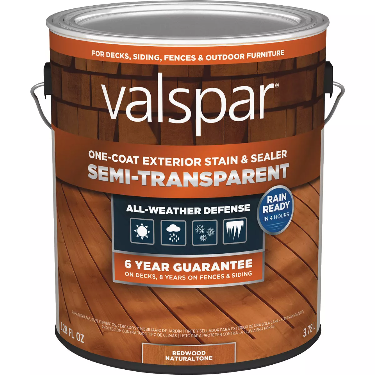 Valspar Semi-Gloss Perfect White Exterior Paint (Actual Net Contents: 128-fl oz)