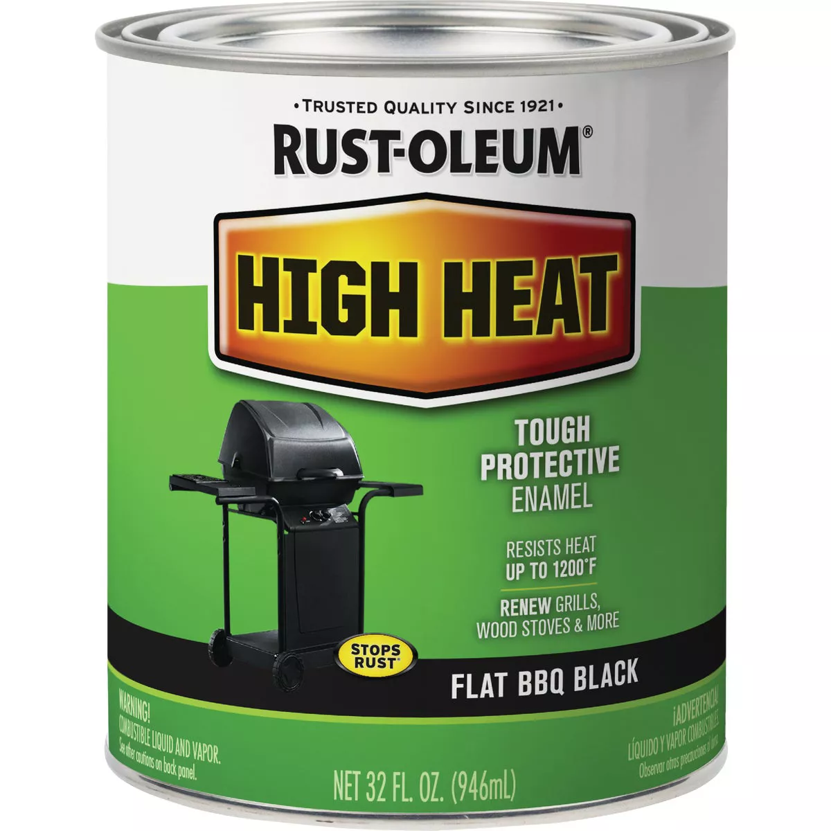 Rust-Oleum Flat High Heat Enamel, BBQ Black, 1 Qt. - photo 3