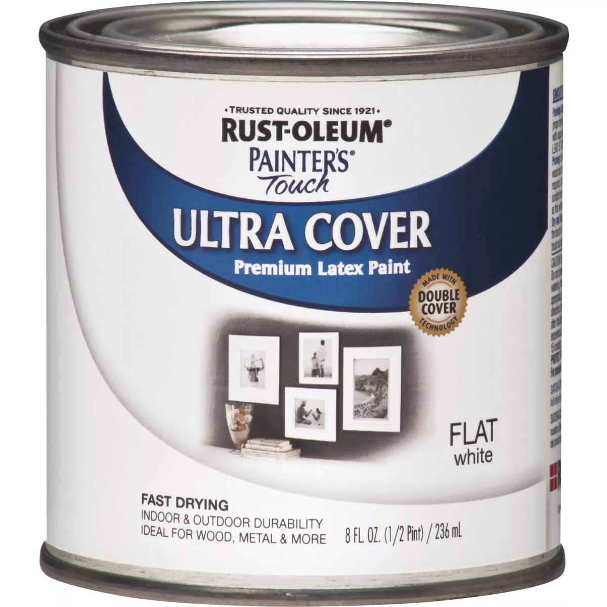 Rust-Oleum Painter's Touch 2X Ultra Cover Premium Latex Paint, Flat White, 1/2 Pt. - photo 7