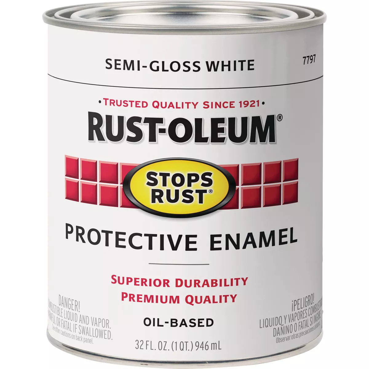Rust-Oleum Stops Rust Oil Based Semi-Gloss Protective Rust Control Enamel, White, 1 Qt. - photo 2