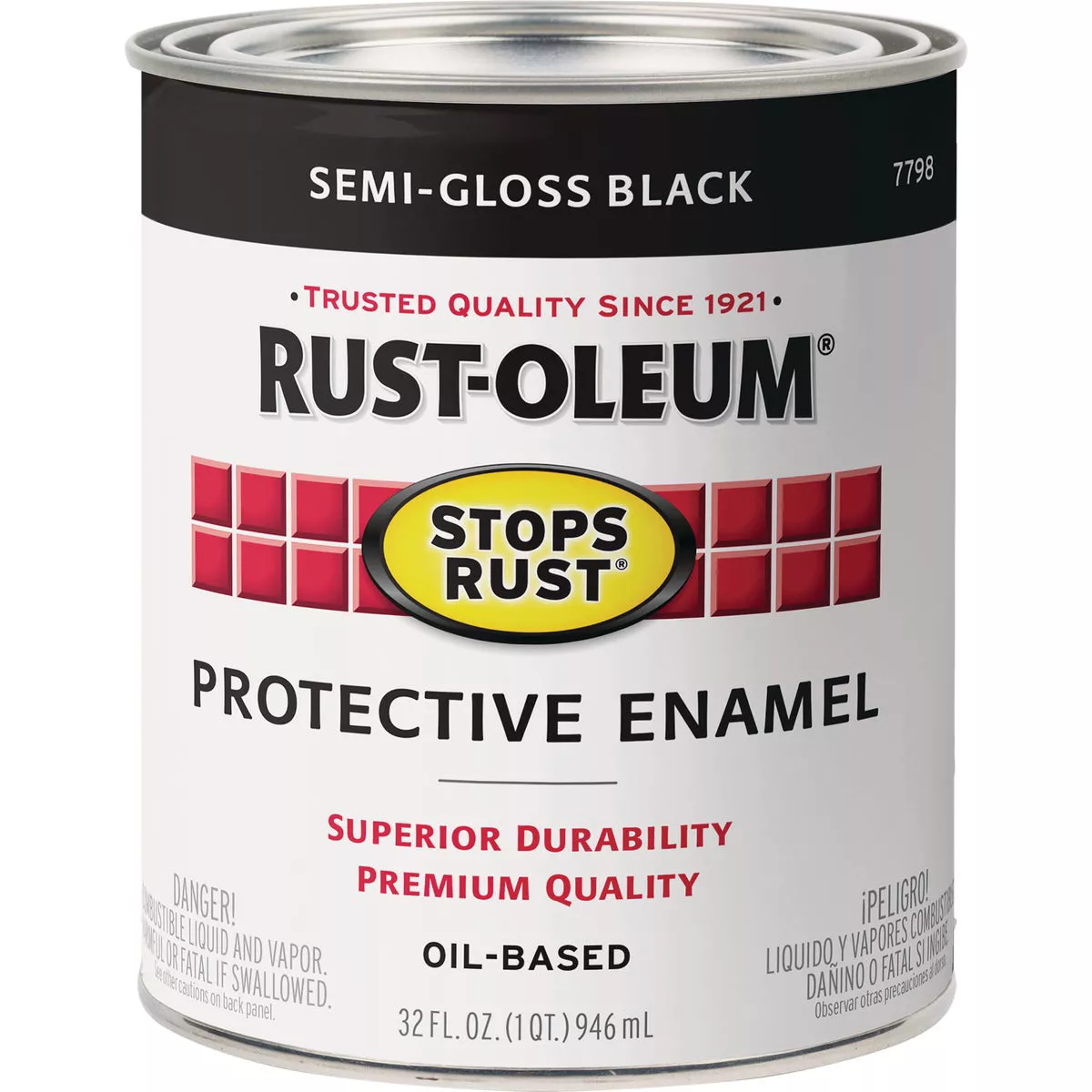 Rust-Oleum Stops Rust Oil Based Semi-Gloss Protective Rust Control Enamel, Black, 1 Qt. - photo 2