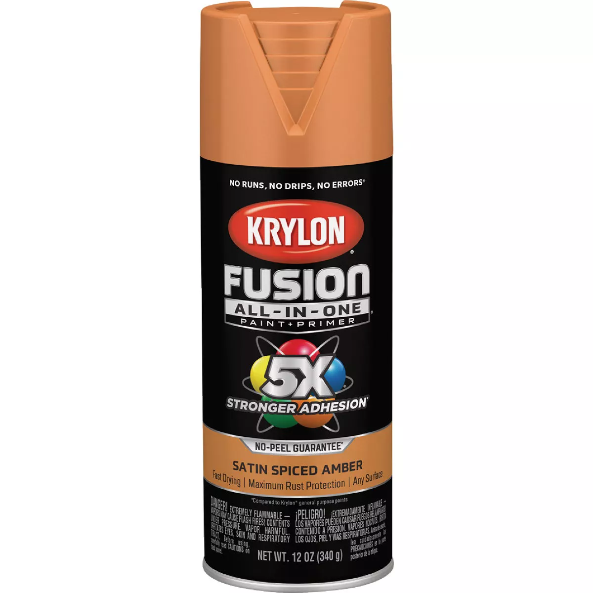 Krylon Fusion All-In-One 12 Oz. Satin Spray Paint, Spiced Amber