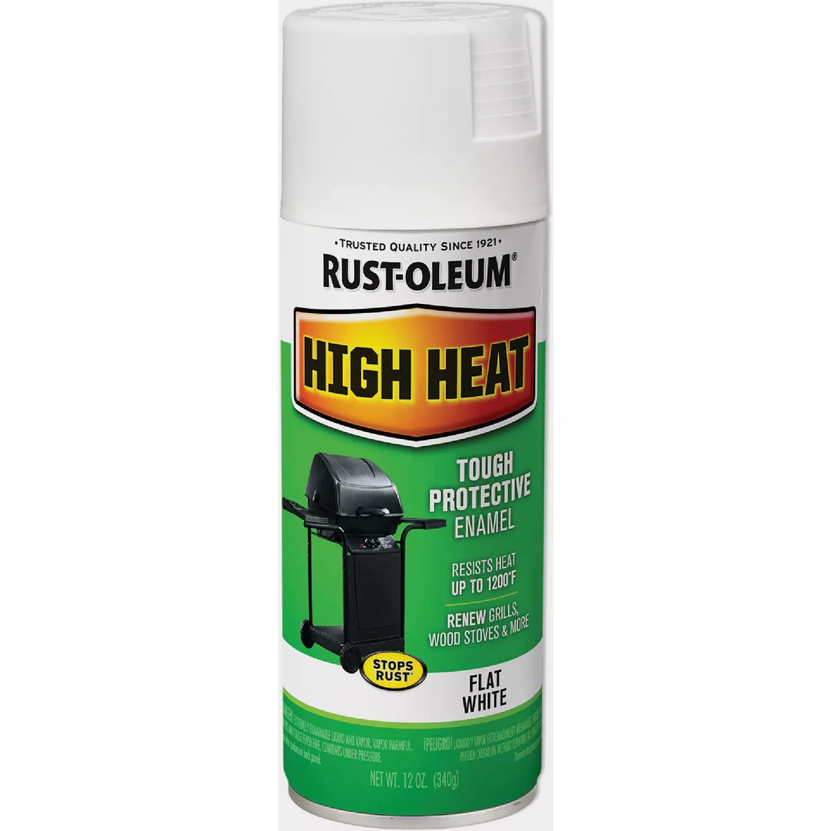 Rust-Oleum White Flat 12 Oz. High Heat Spray Paint - photo 2