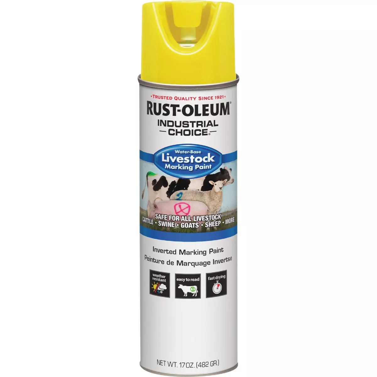 Rust-Oleum Industrial Choice 17 Oz. Fluorescent Yellow Livestock Marking Paint - photo 2