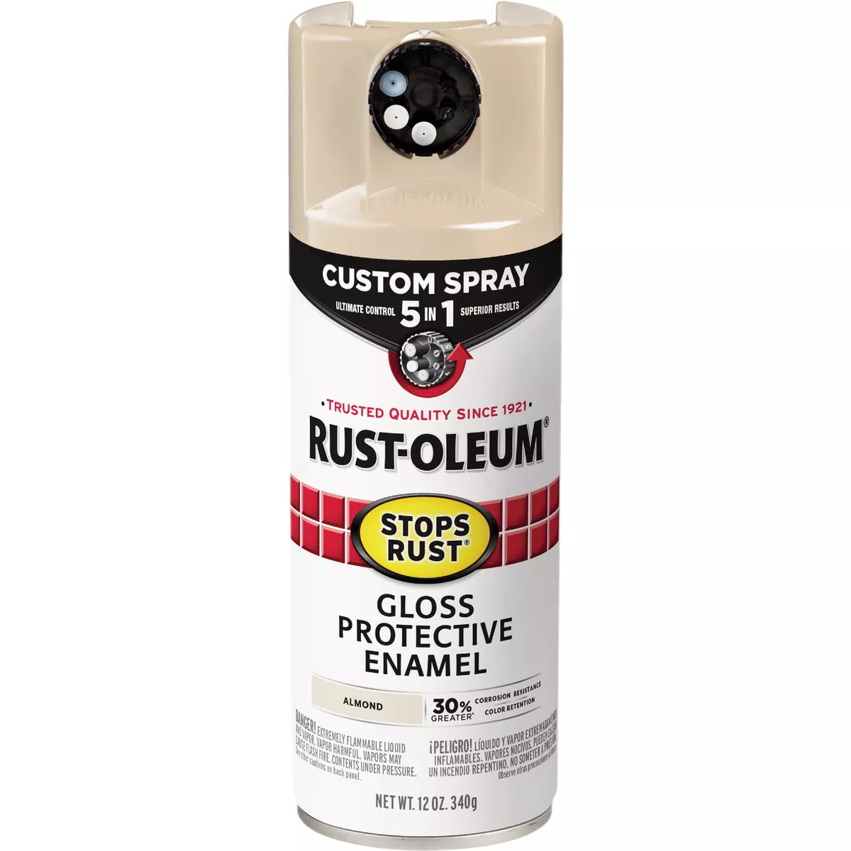 Rust-Oleum Stops Rust 12 Oz. Custom Spray 5 in 1 Gloss Spray Paint, Almond - photo 6