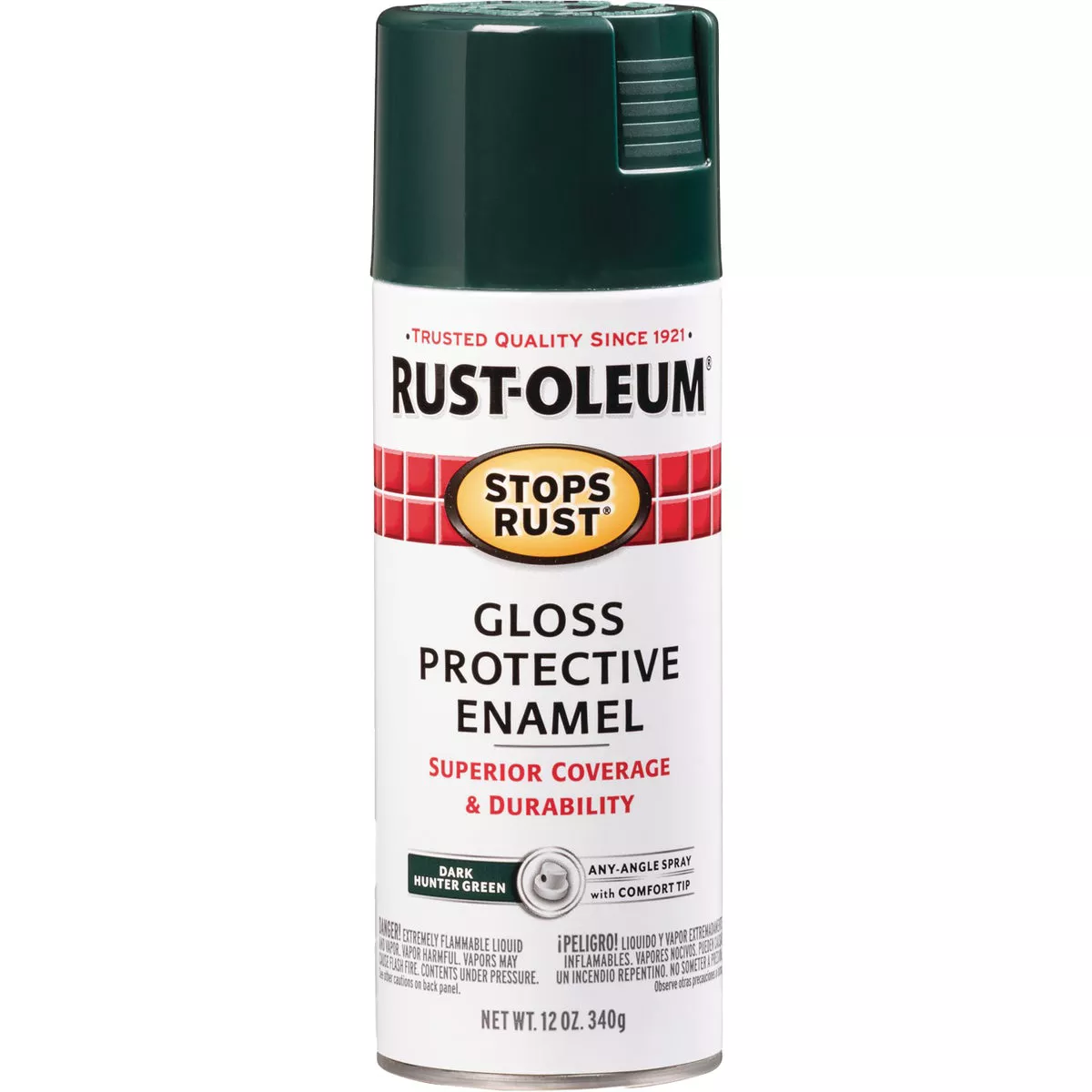 Rust-Oleum Stops Rust Dark Hunter Green Gloss 12 Oz. Anti-Rust Spray Paint - photo 7