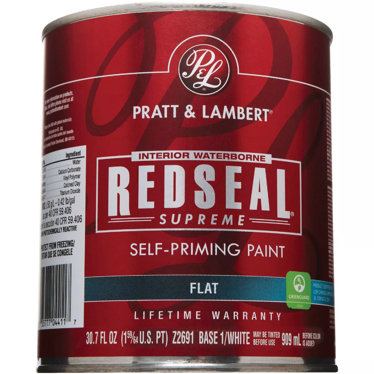 Pratt & Lambert Redseal Supreme Latex Flat Interior Wall Paint, Base 1 White, 1 Qt. - photo 2