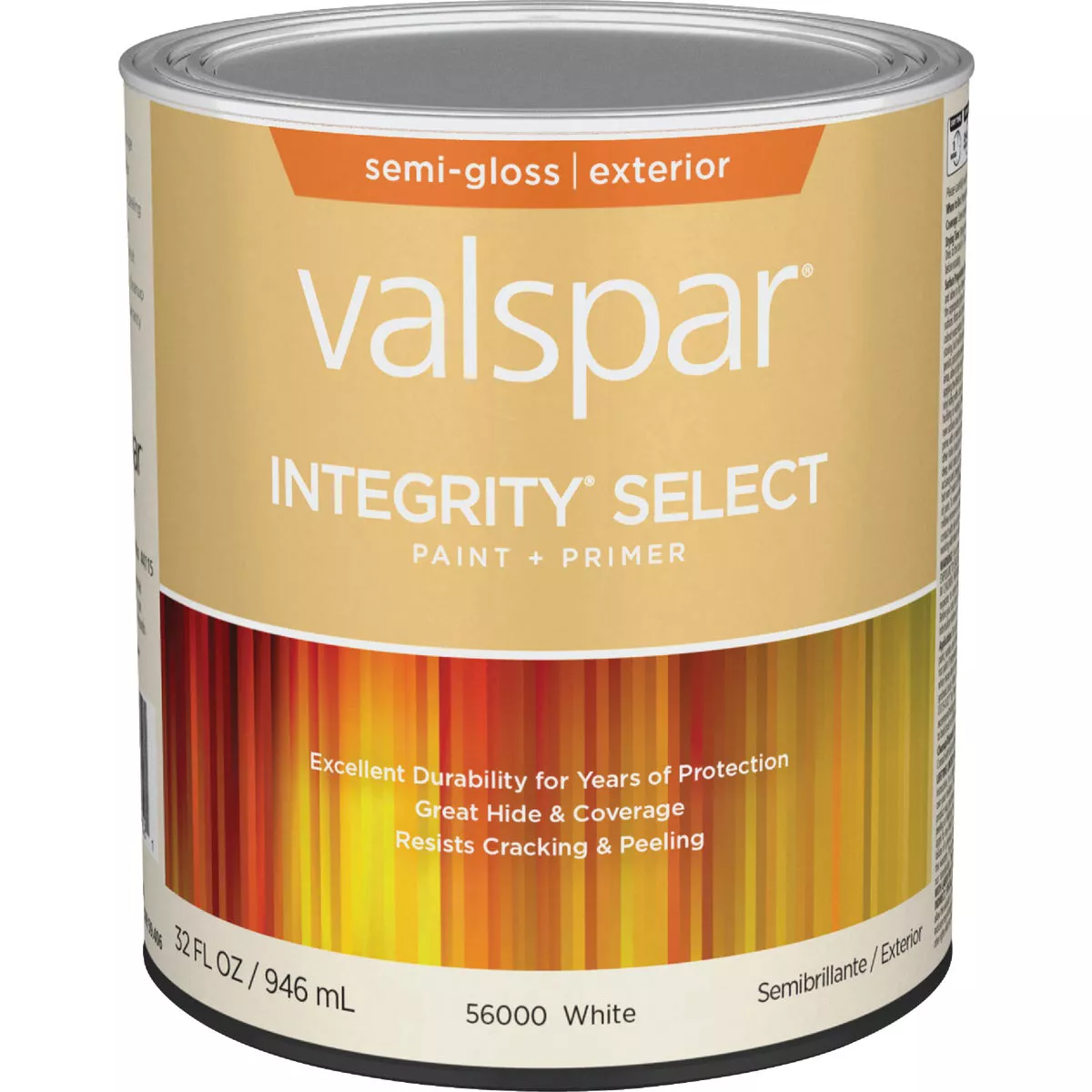 Valspar Integrity Select Semi-Gloss Paint & Primer Exterior Paint, White, 1 Qt.