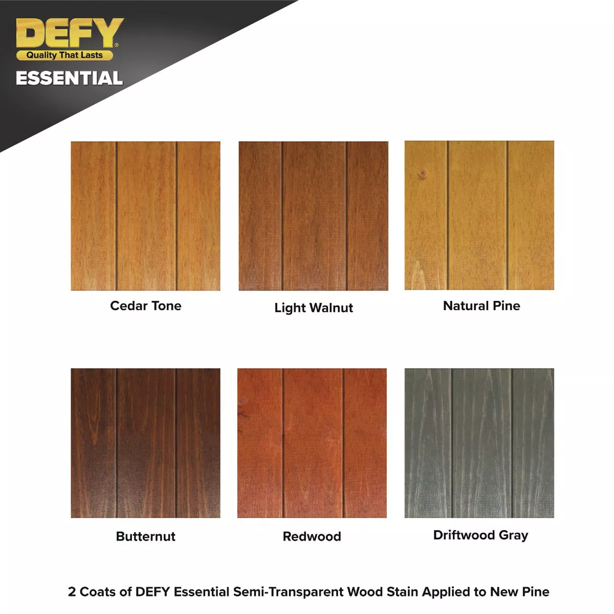 Defy Essential Semi-Transparent Wood Stain, Light Walnut, 1 Gal. - photo 2