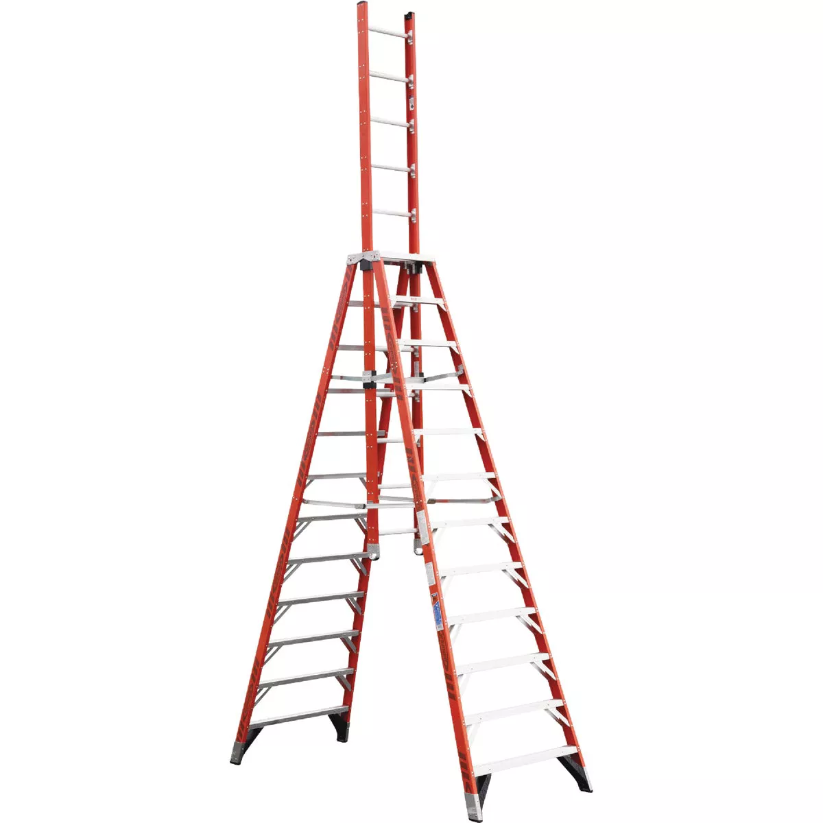 Werner 12 Ft. Fiberglass Extension Trestle Ladder With 300 Lb. Load Capacity Type 1A Duty Rating