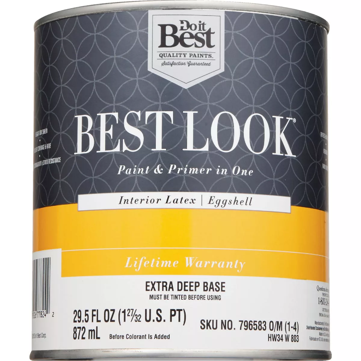 Best Look Latex Premium Paint & Primer In One Eggshell Interior Wall Paint, Extra Deep Base, 1 Qt. - photo 2