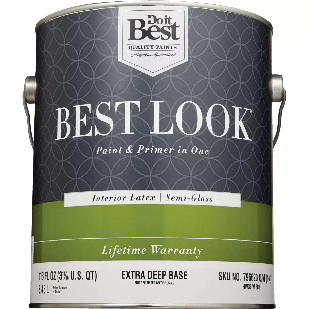 Best Look Latex Premium Paint & Primer In One Semi-Gloss Interior Wall Paint, Extra Deep Base, 1 Gal. - photo 2