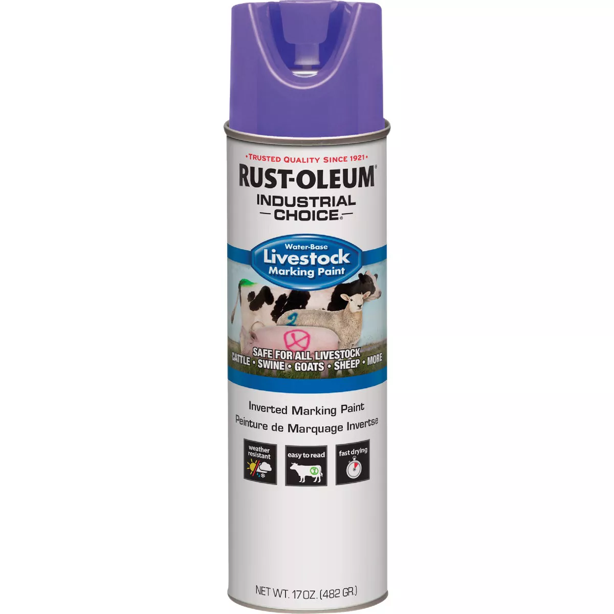 Rust-Oleum Industrial Choice 17 Oz. Fluorescent Purple Livestock Marking Paint