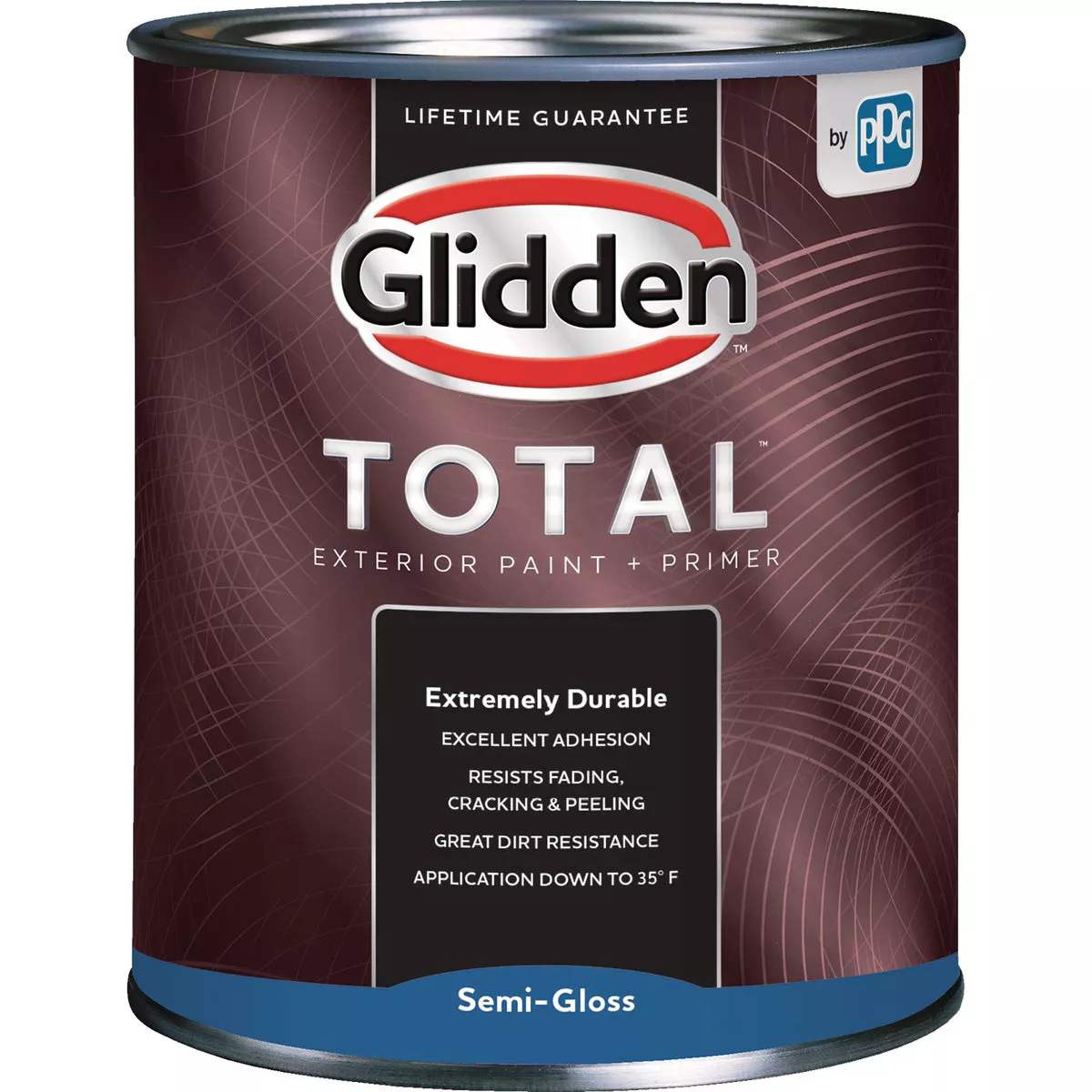 Glidden Total Exterior Paint + Primer Semi-Gloss White & Pastel Base Quart