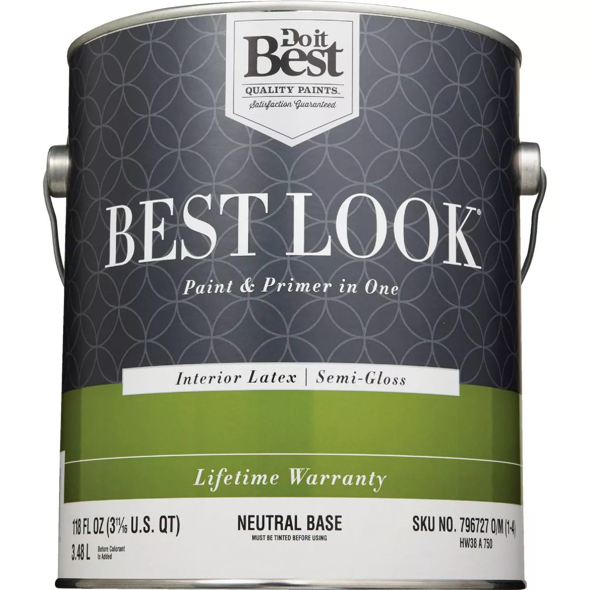 Best Look Latex Premium Paint & Primer In One Semi-Gloss Interior Wall Paint, Neutral Base, 1 Gal. - photo 2
