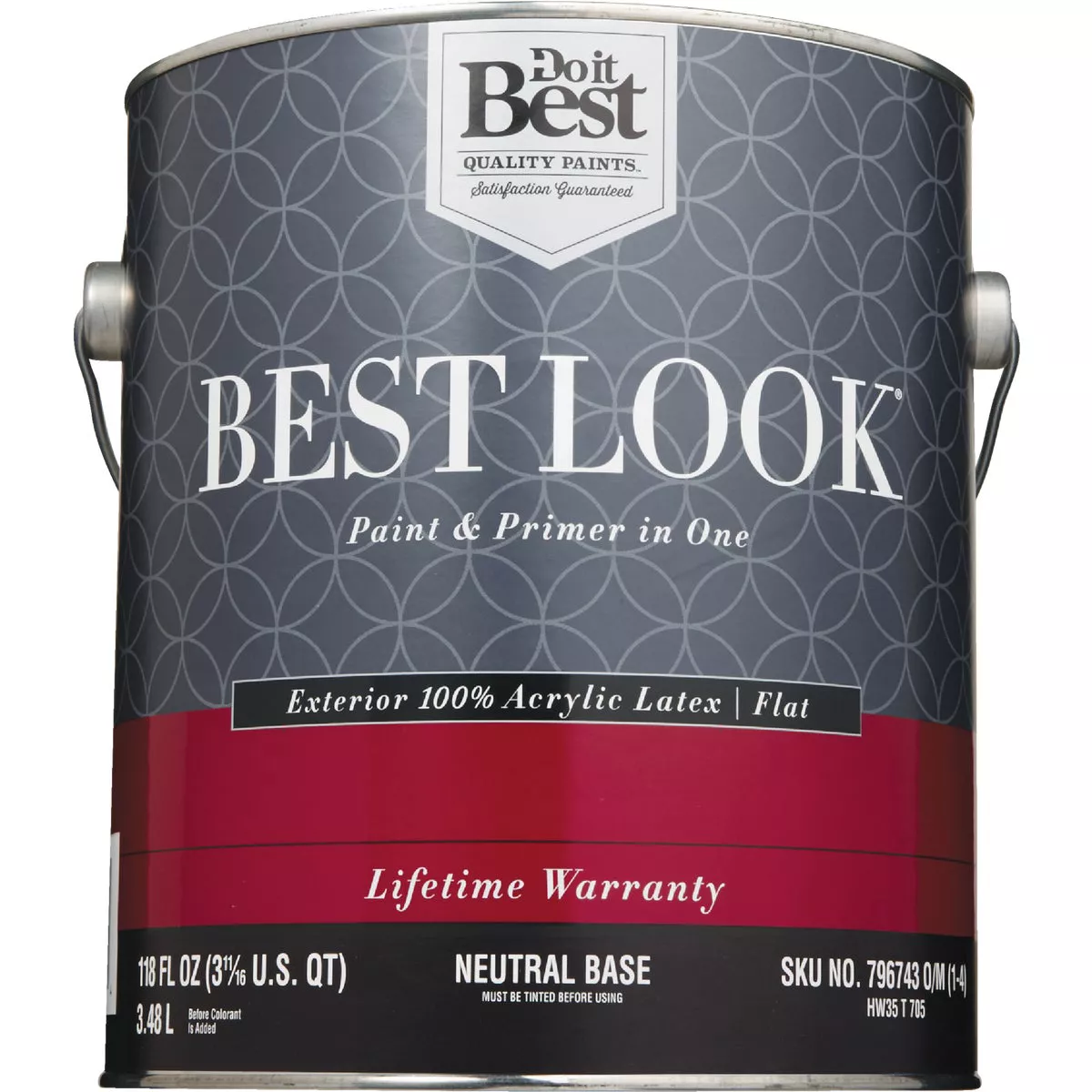 Best Look 100% Acrylic Latex Premium Paint & Primer In One Flat Exterior House Paint, Neutral Base, 1 Gal. - photo 2