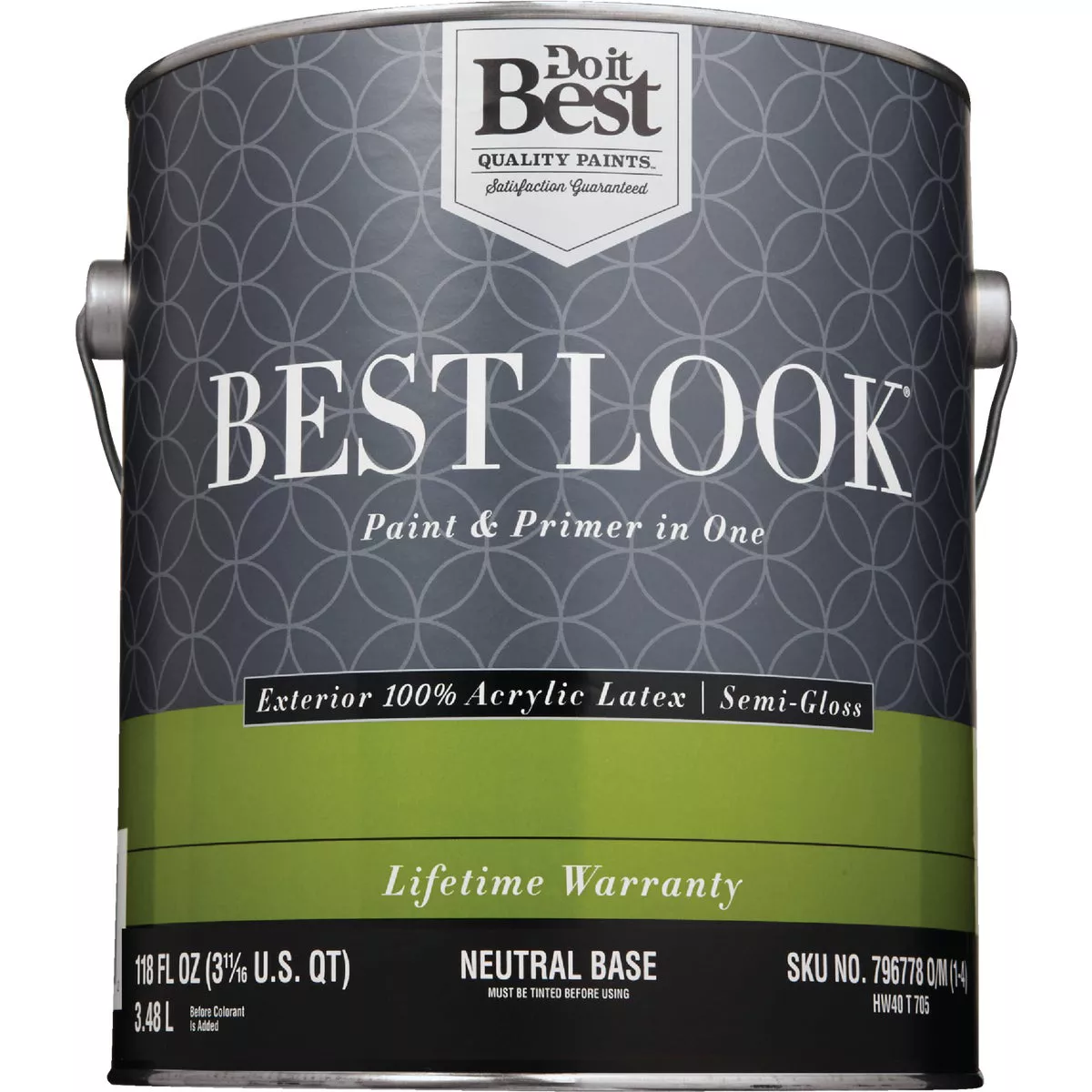 Best Look 100% Acrylic Latex Premium Paint & Primer In One Semi-Gloss Exterior House Paint, Neutral Base, 1 Gal. - photo 2