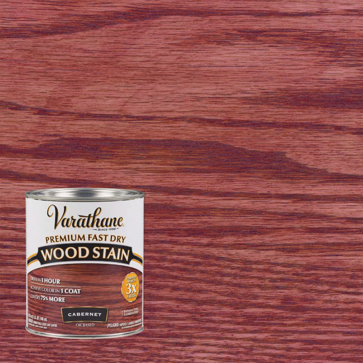 Varathane Fast Dry Cabernet Urethane Modified Alkyd Interior Wood Stain, 1 Qt.